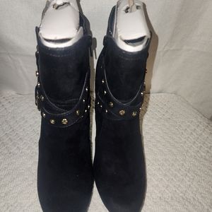 Deeka Fabric Almond Toe Mid-Calf, Black Fabric G by Guess 9.5 M